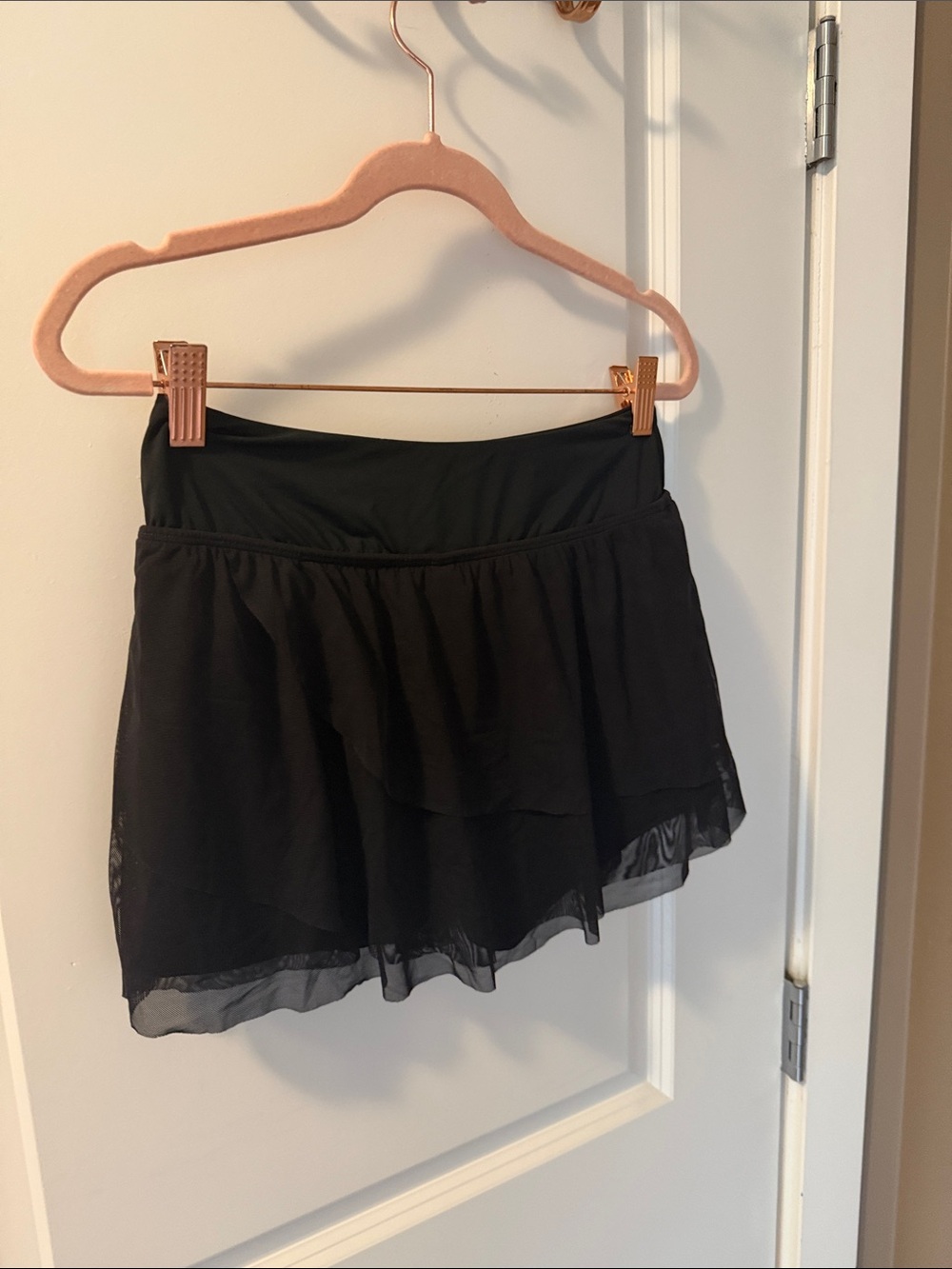 BLACK Mesh Skirt Bikini Bottom